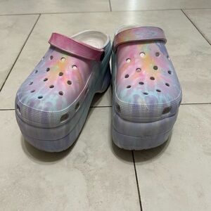 Cape Robbin Colorful Tie-Dye Platform Clogs